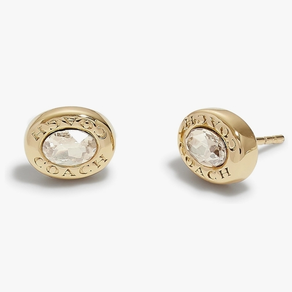 💛▪️Coach ▪️Crystsl Stud Earrings w/Coach dust bag NWT!  (MSRP $65] - Picture 1 of 8